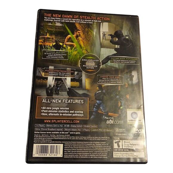 Tom Clancy’s Splinter Cell: Pandora Tomorrow (Sony PlayStation 2, 2004) PS2 Game - Picture 2 of 4